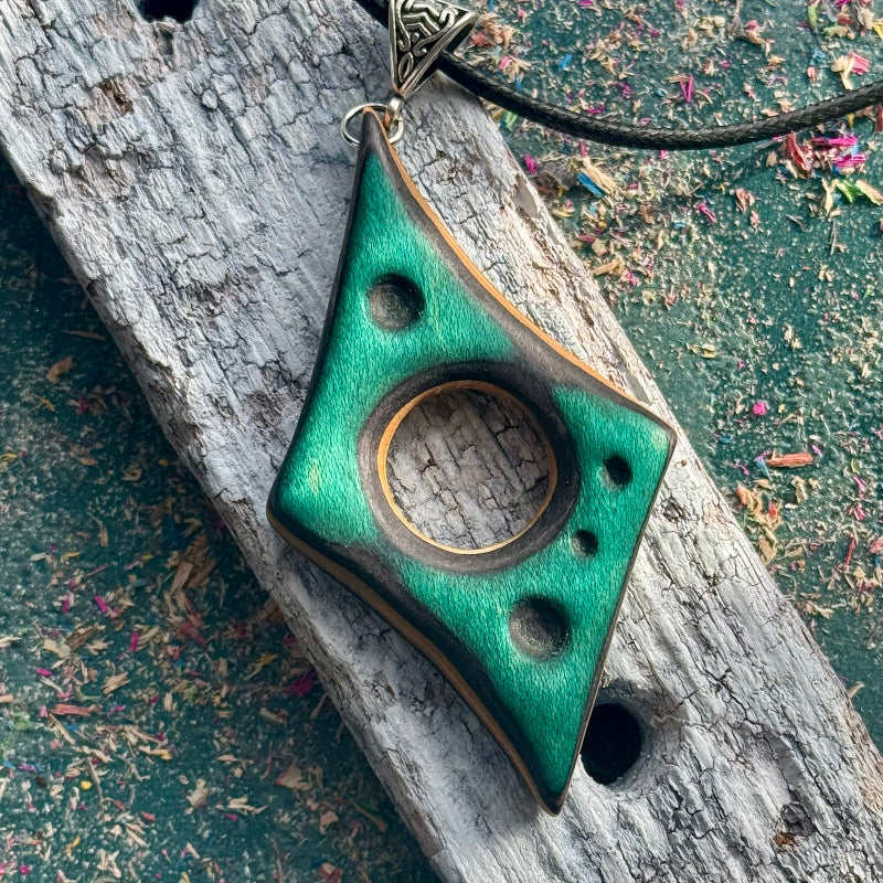 Turquoise Curved Skateboard Pendant