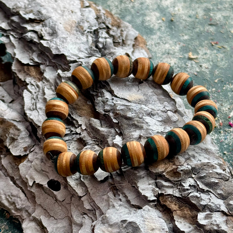 Brown and Teal Skateboard Bracelet