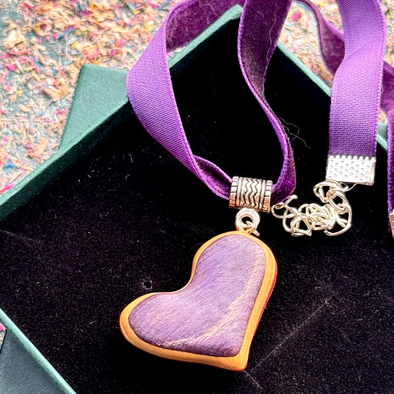 Handmade recycled skateboard Purple Heart Skateboard Choker — Baltic Dew, made in the UK