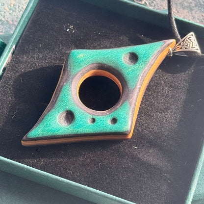 Turquoise Curved Skateboard Pendant