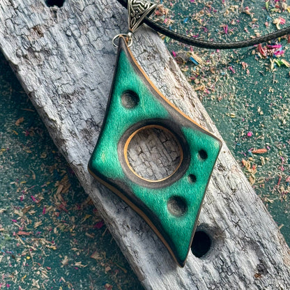Turquoise Curved Skateboard Pendant