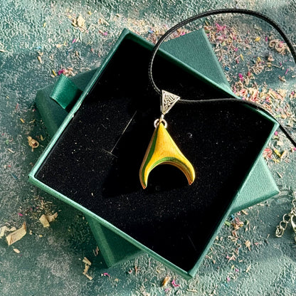 Yellow Crescent Skateboard Pendant