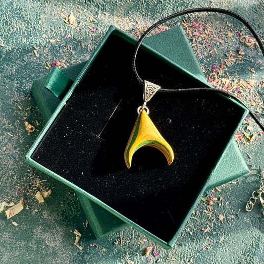 Yellow Crescent Skateboard Pendant