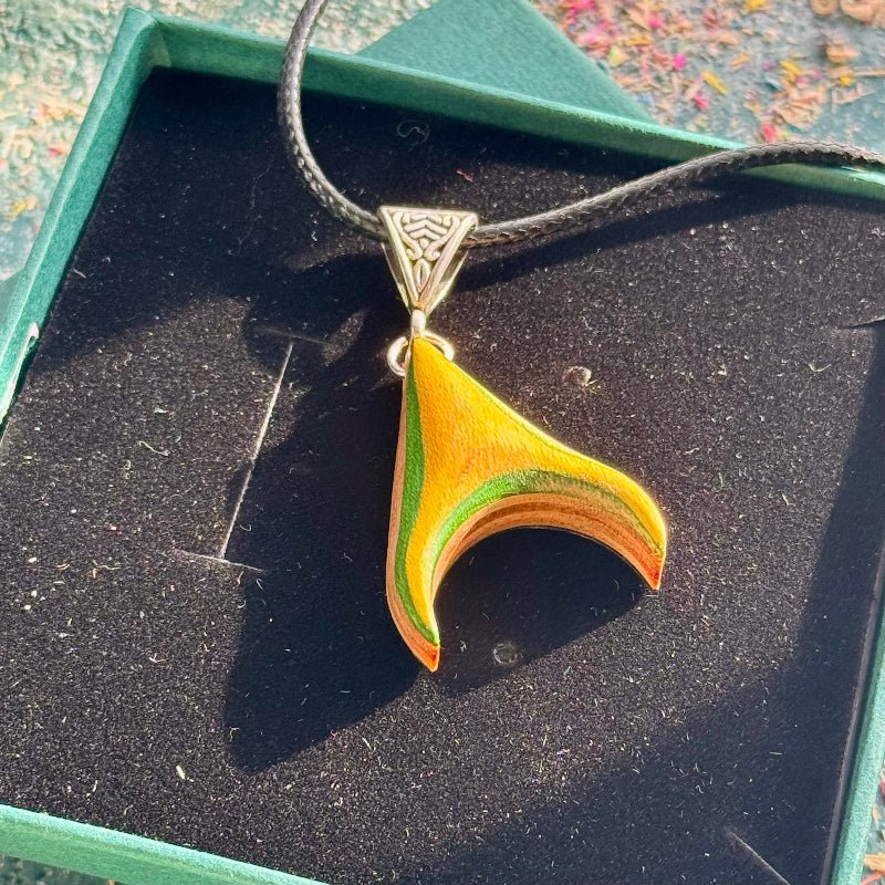 Yellow Crescent Skateboard Pendant