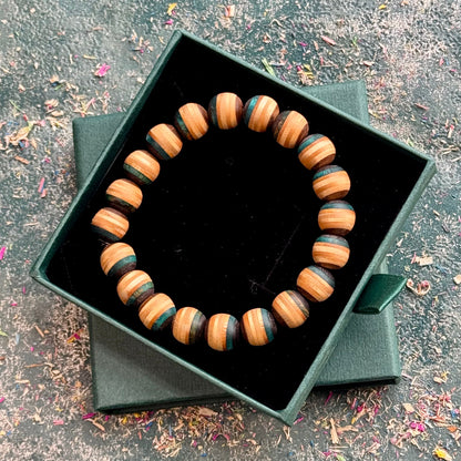Brown and Teal Skateboard Bracelet