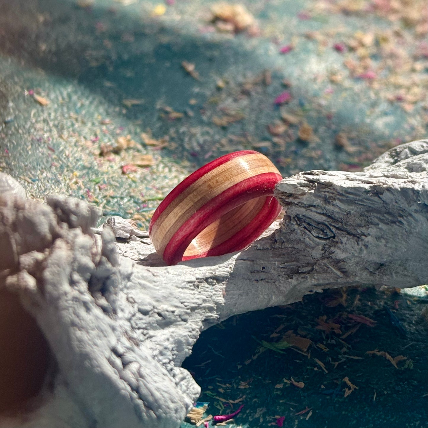 Red Recycled Skateboard Ring