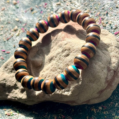Pink and Blue Skateboard Bracelet