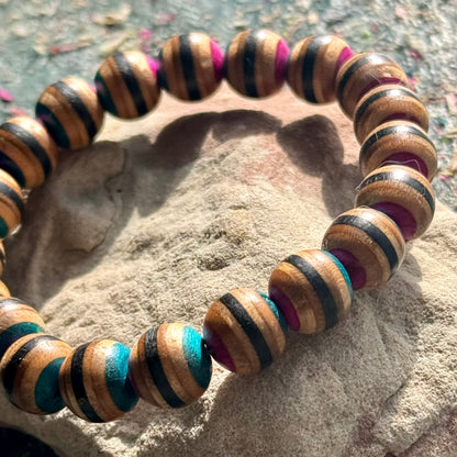 Pink and Blue Skateboard Bracelet