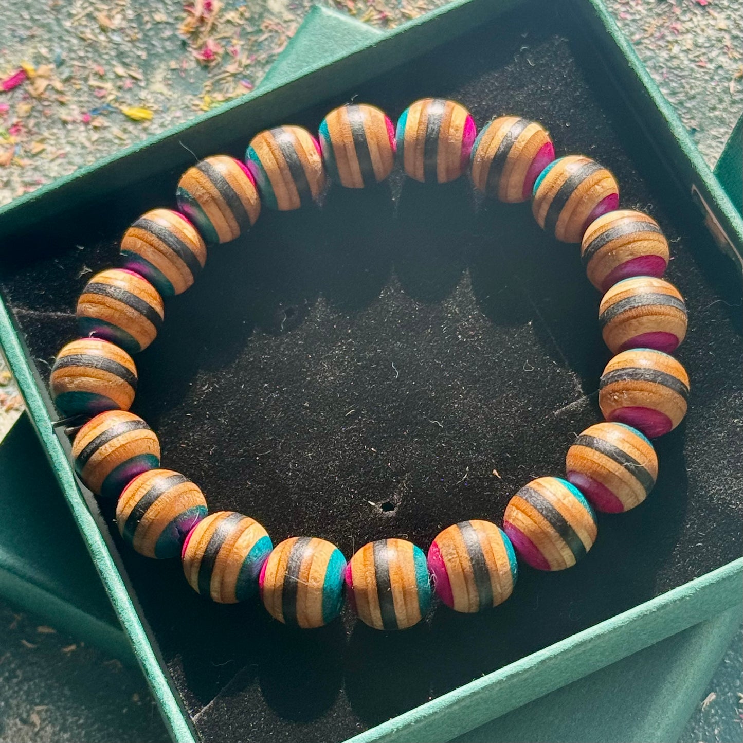 Pink and Blue Skateboard Bracelet