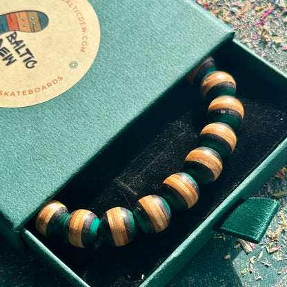 Teal and Black Skateboard Bracelet