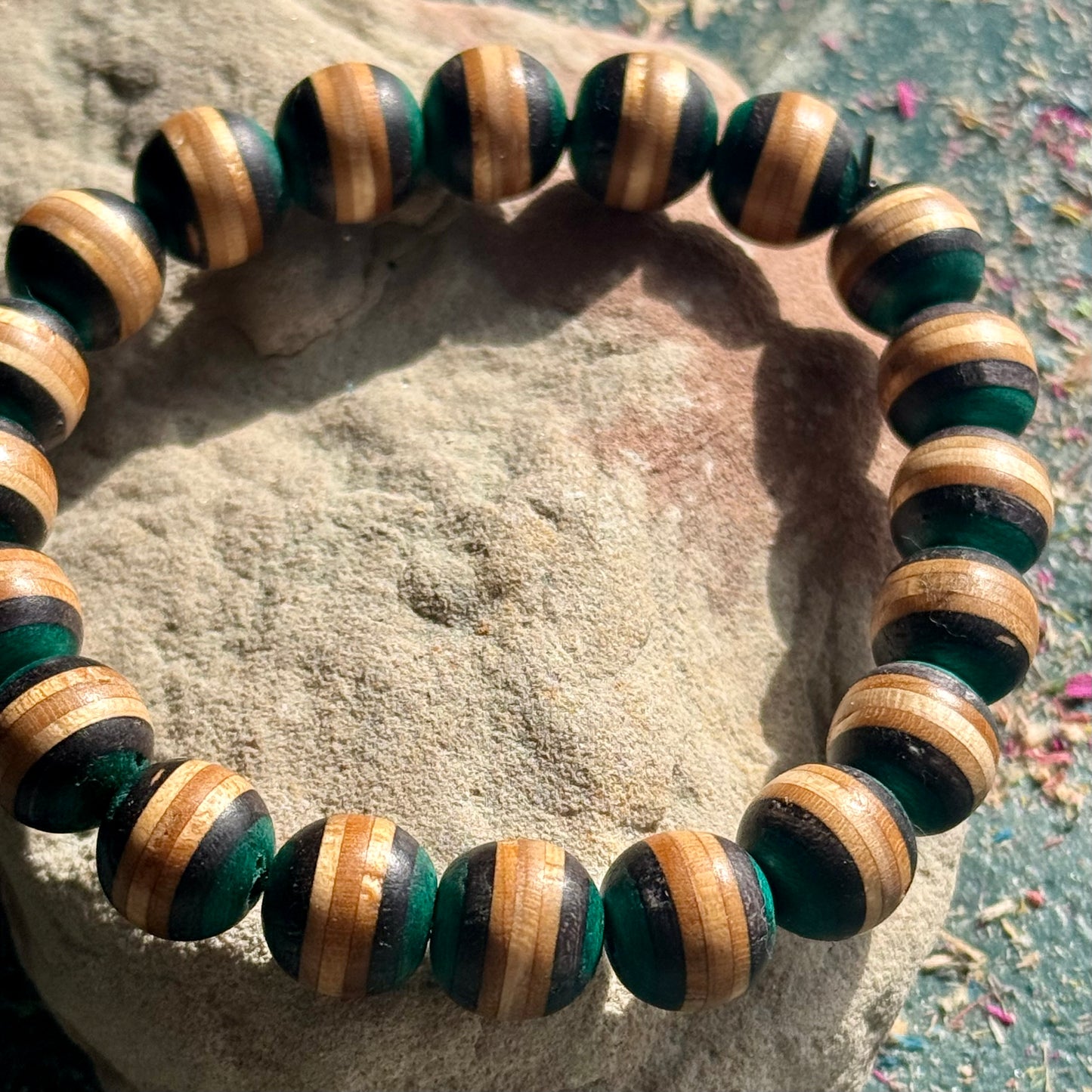Teal and Black Skateboard Bracelet