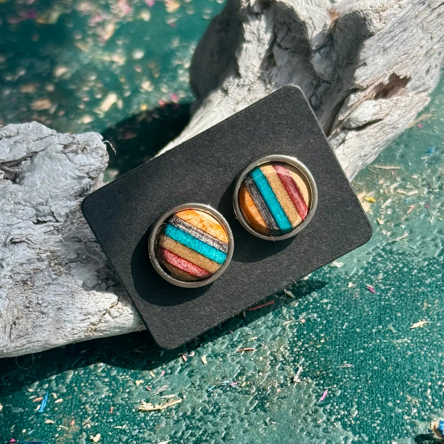 12mm Skateboard Stud Earrings