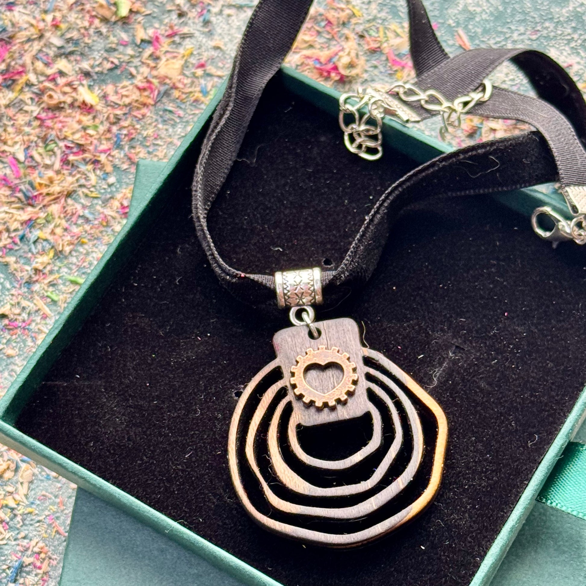 Handmade recycled skateboard Dark grey uneven swirls Skateboard Choker — Baltic Dew, made in the UK
