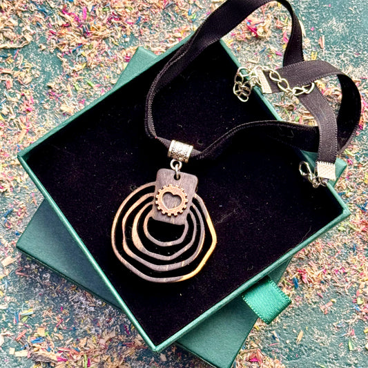 Handmade recycled skateboard Dark grey uneven swirls Skateboard Choker — Baltic Dew, made in the UK