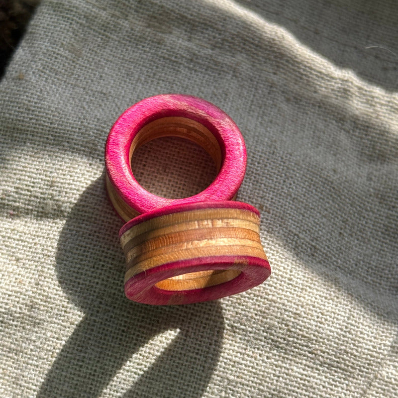 Handmade recycled skateboard Pink Ear Tunnels – 20mm — Baltic Dew, made in the UK