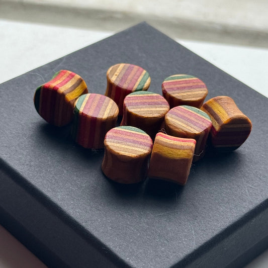 Handmade recycled skateboard Custom Order Plug/Tunnel — Baltic Dew, made in the UK