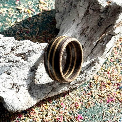 Handmade recycled skateboard Dark Grey Skateboard Ring — Baltic Dew, made in the UK